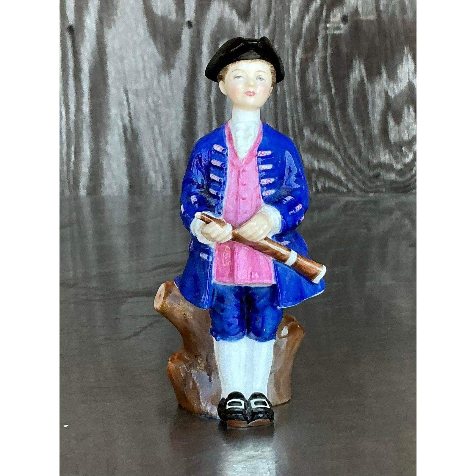 Figura militare in ceramica dipinta a mano Vintage By in vendita 1