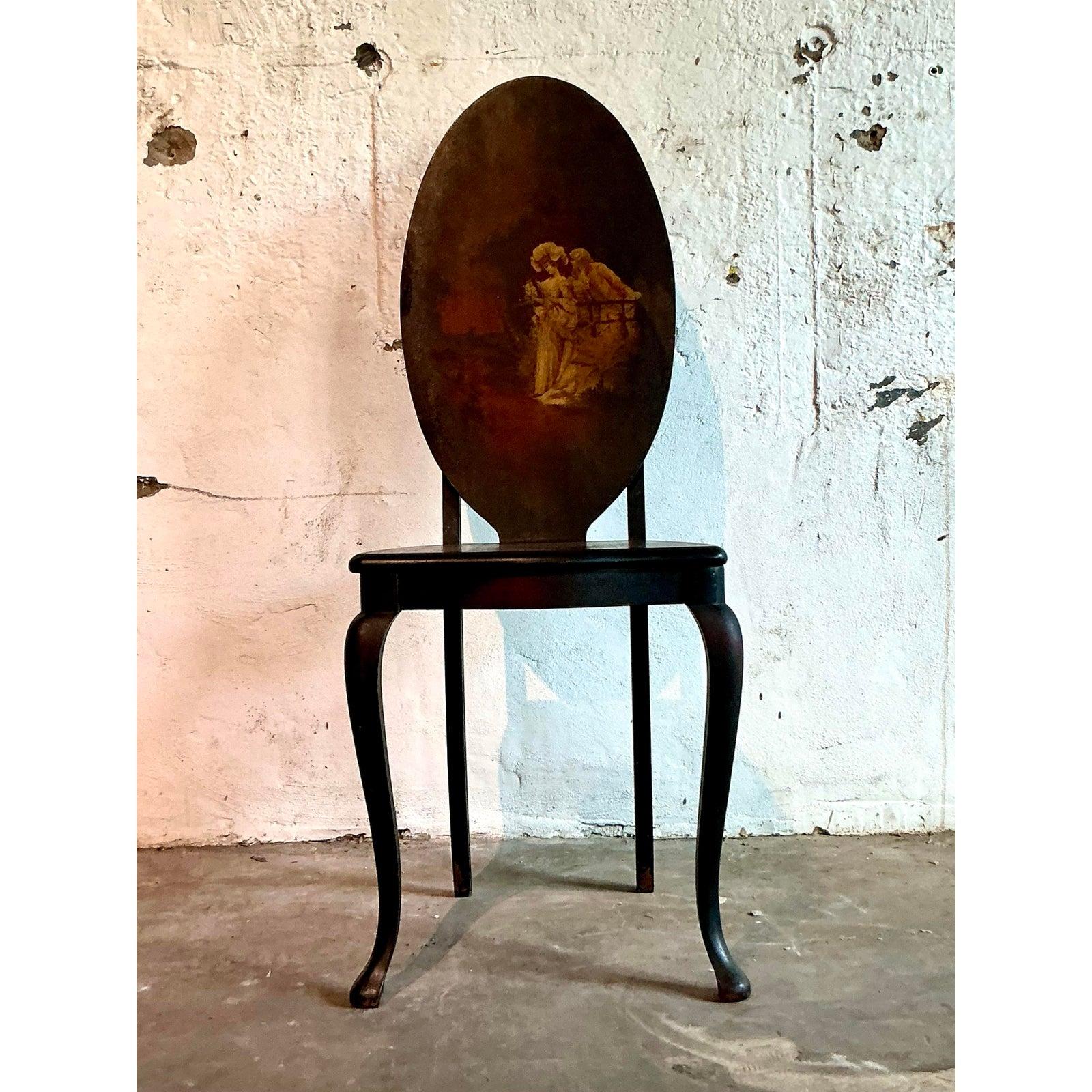 Silla Vintage Boho Pintada a Mano en Bueno estado para la venta en West Palm Beach, FL