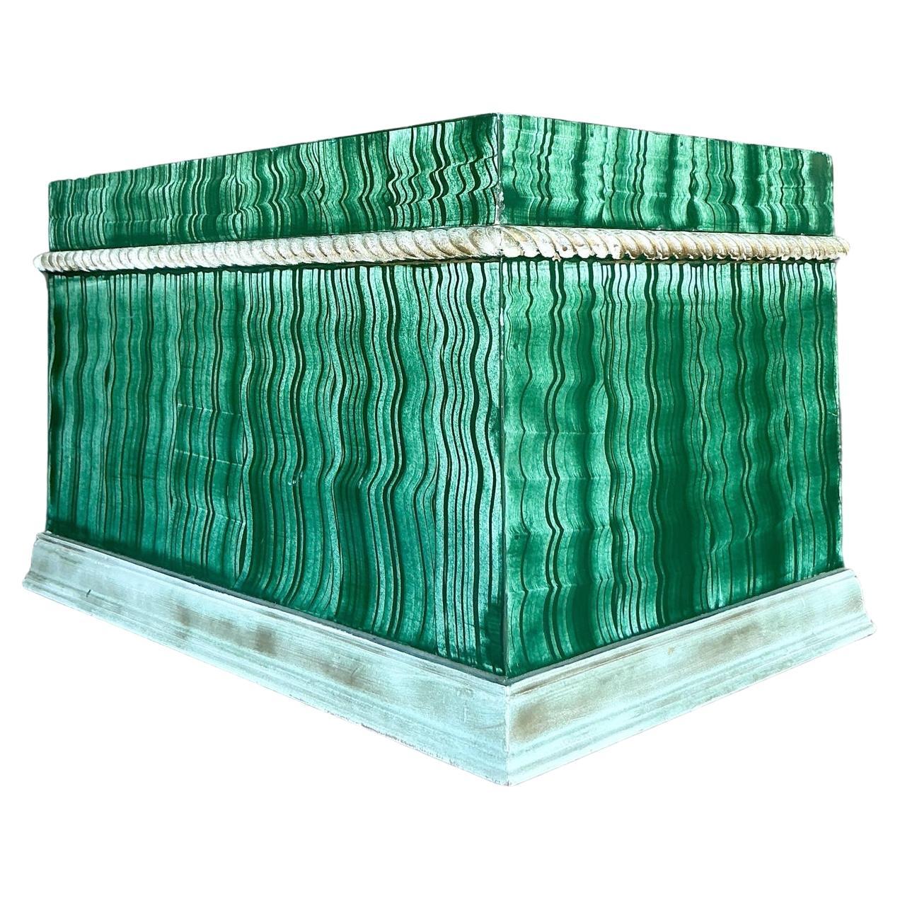 Vintage Boho Hand gemalt Faux Malachit Box