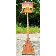 Vintage Boho Hand Painted Female Floor Lamp