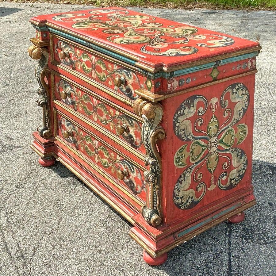 Commode Vintage Boho Peinte à la Main Chariot Gitan en vente 1