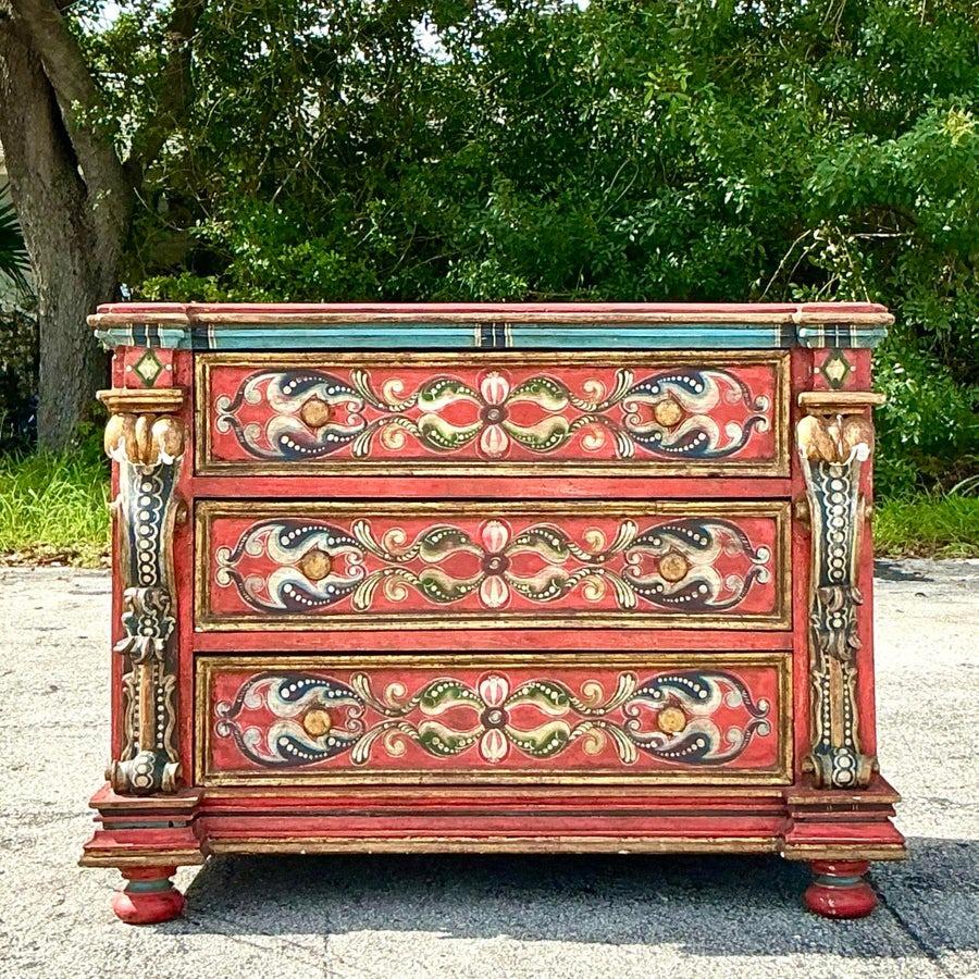 Commode Vintage Boho Peinte à la Main Chariot Gitan en vente 2