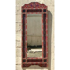 Vintage Boho Hand Painted Gypsy Wagon Mirror