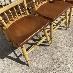 Vintage Boho Hand Painted Hitchcock Dining Chairs - Set of Six