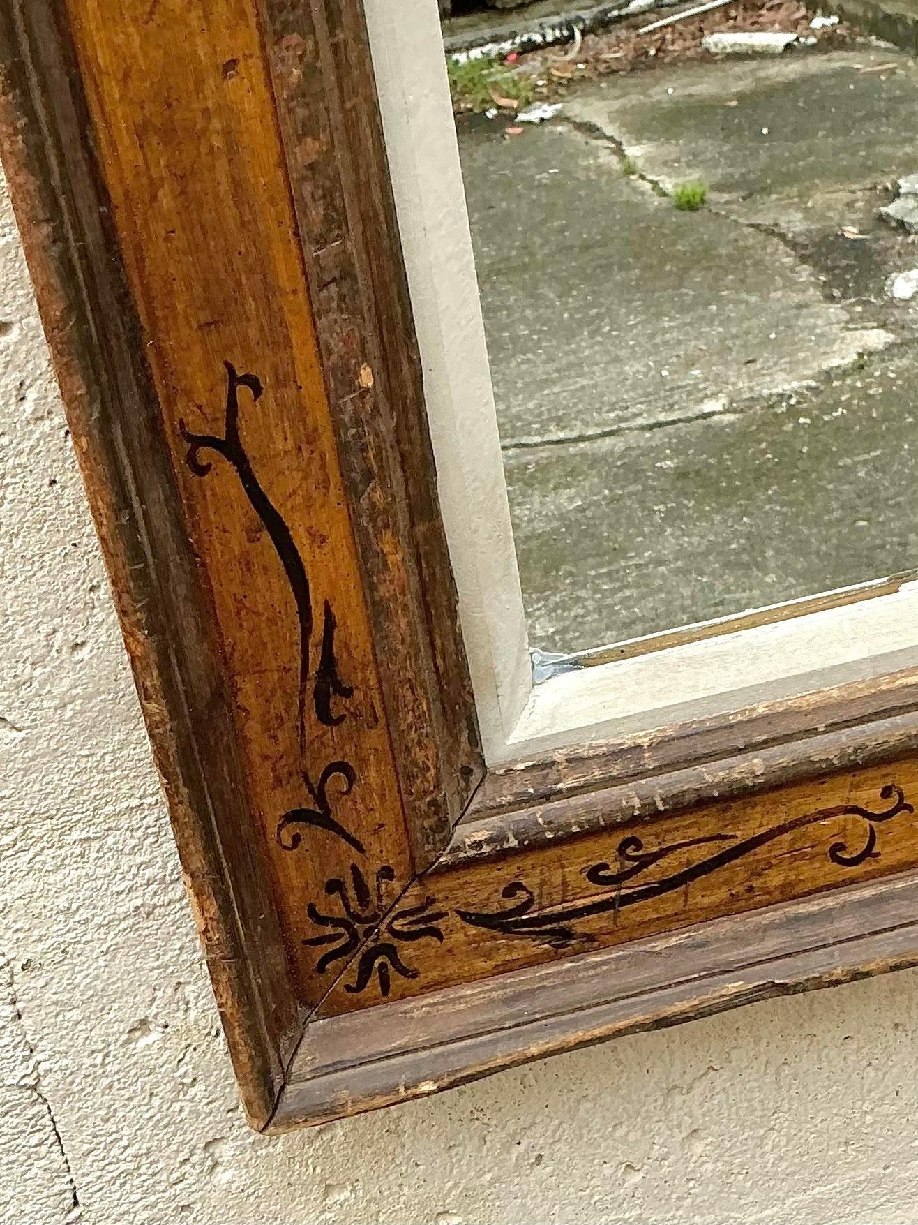 Miroir Boho peint à la main Bon état - En vente à west palm beach, FL