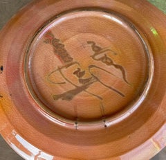 Vintage Boho Hand Painted Nude Studio Pottery Plate