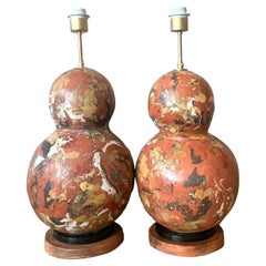 Lámparas Scagliola Vintage Boho Pintadas a Mano - Pareja