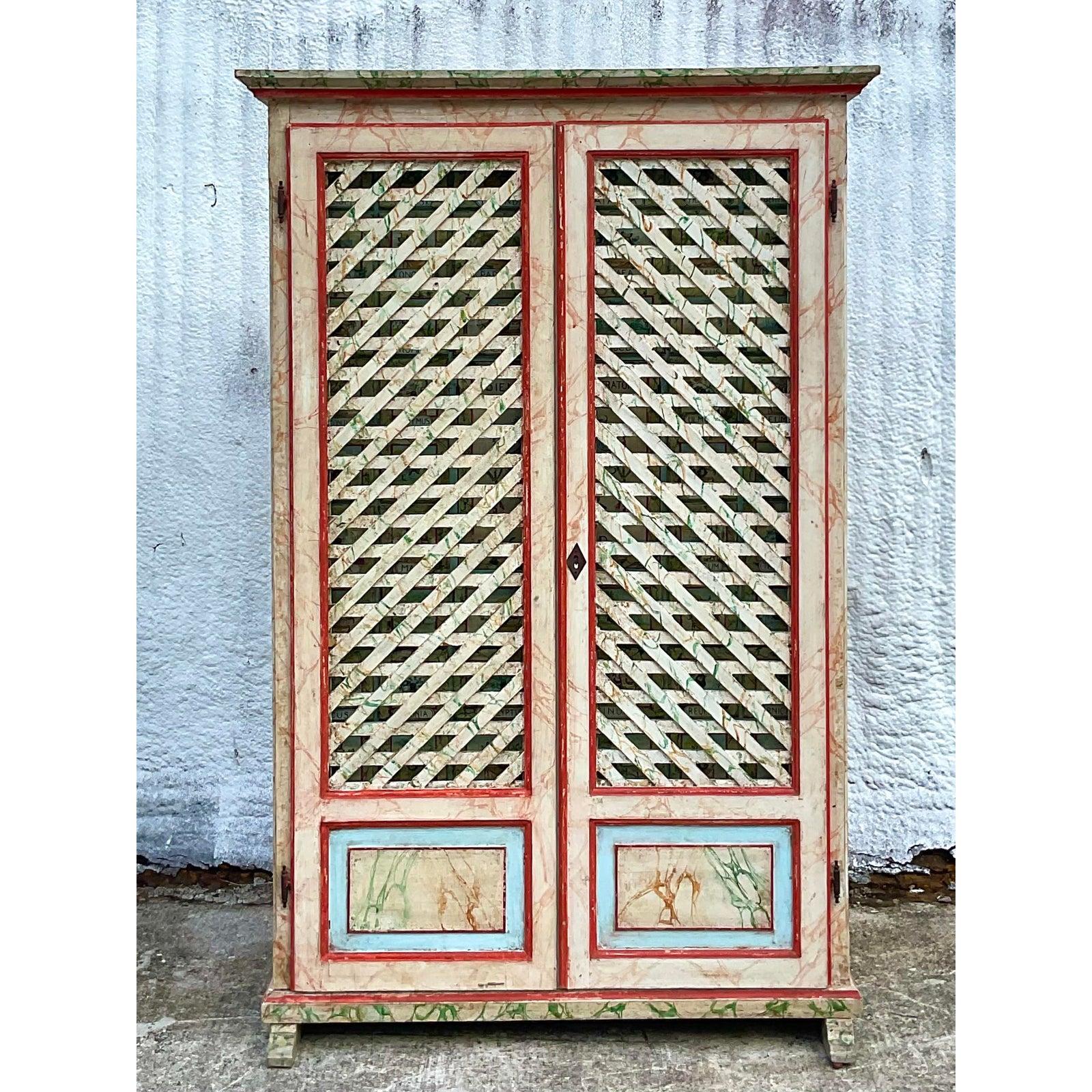 Vintage Boho Hand Painted Spice Cabinet 6