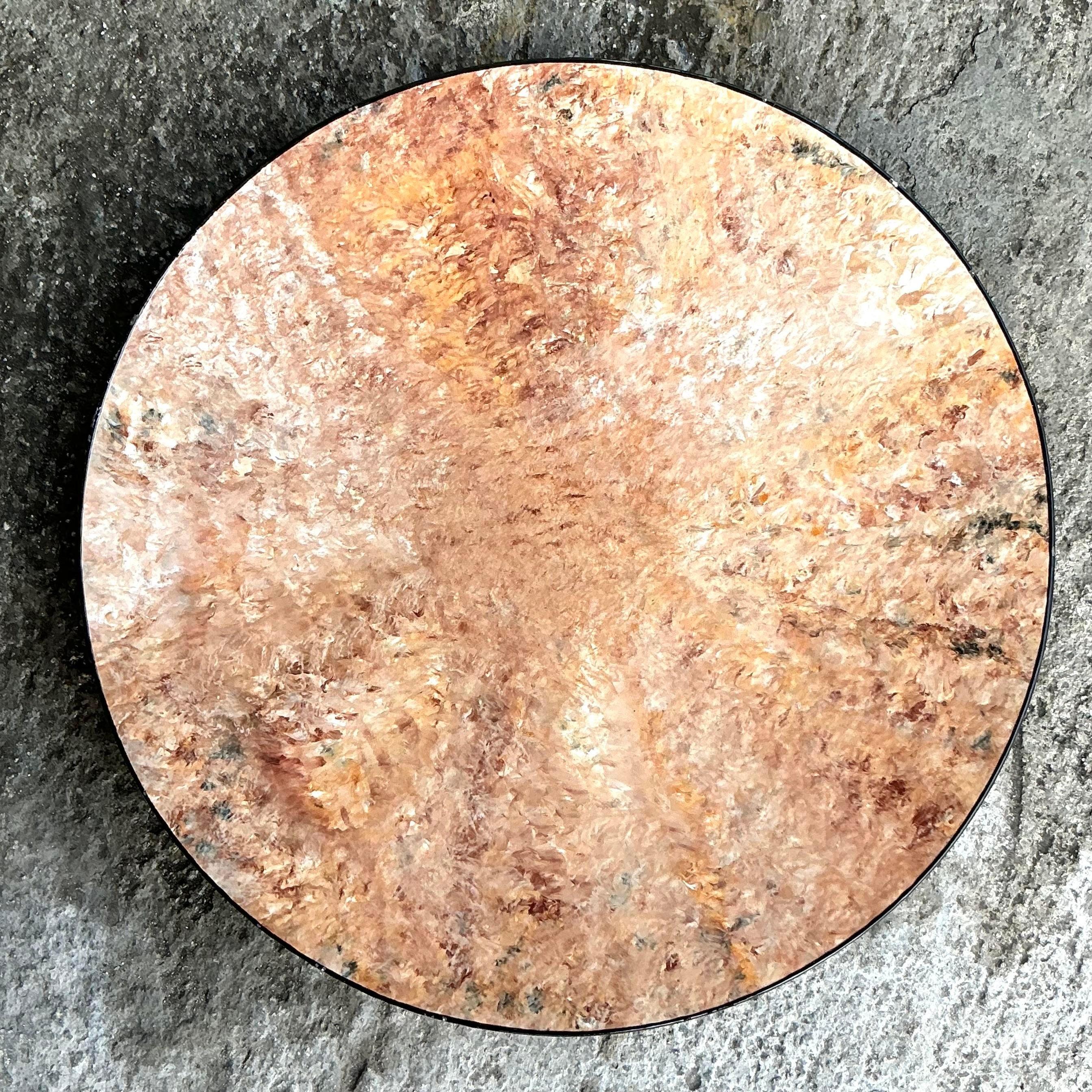 Vintage Boho Hand Painted Studio Pottery Plate (Töpferwaren) im Angebot