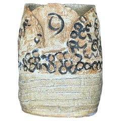 Vintage Boho Hand Painted Studio Pottery Vase