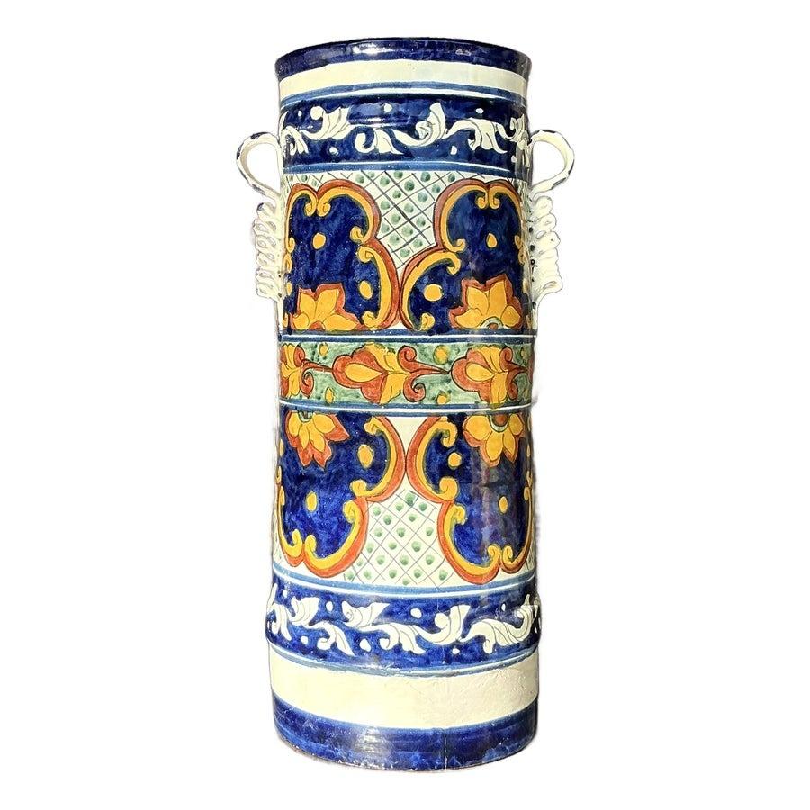 Vintage Boho Hand gemalt Umbrella Stand (20. Jahrhundert) im Angebot
