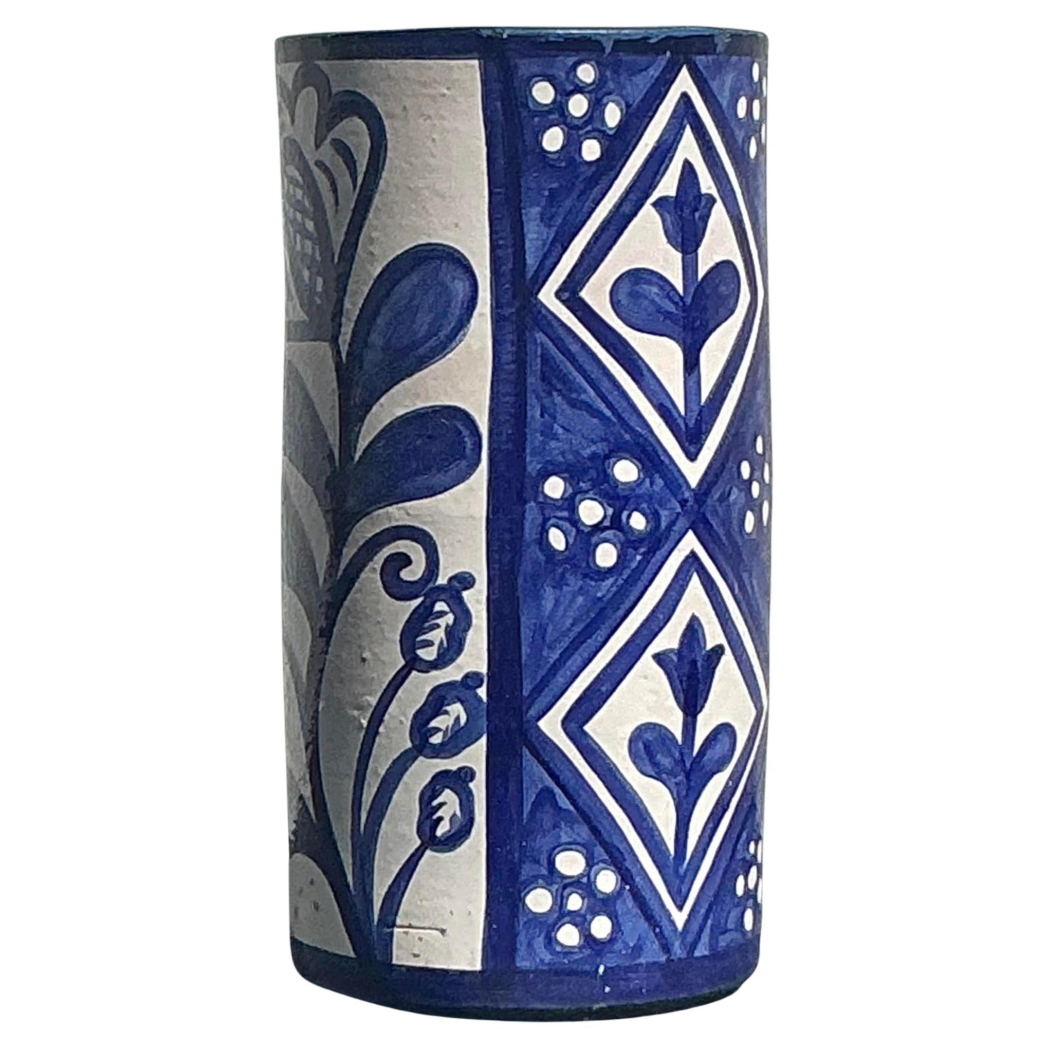 Vintage Boho Hand Painted Umbrella Stand