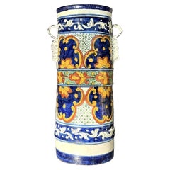 Vintage Boho Hand Painted Umbrella Stand
