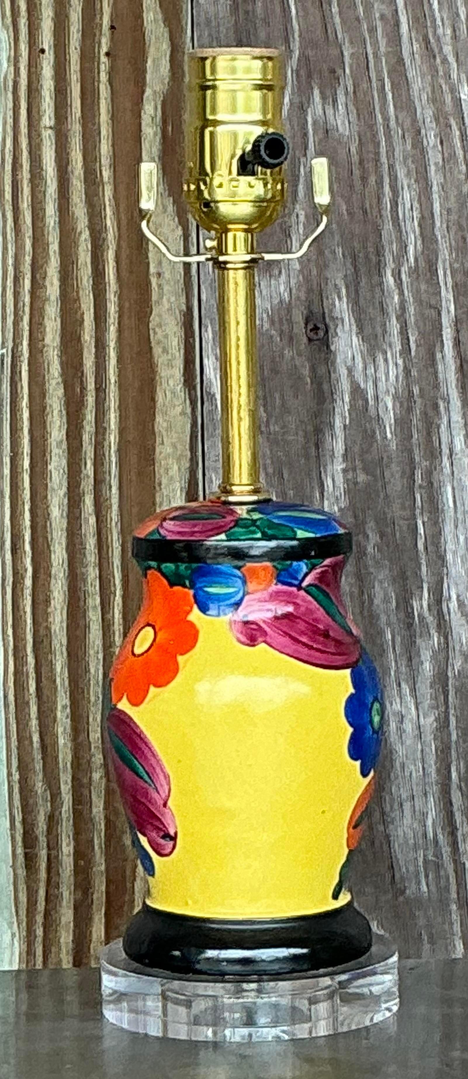 Lámpara de tocador vintage boho pintada a mano Moderno de mediados de siglo en venta