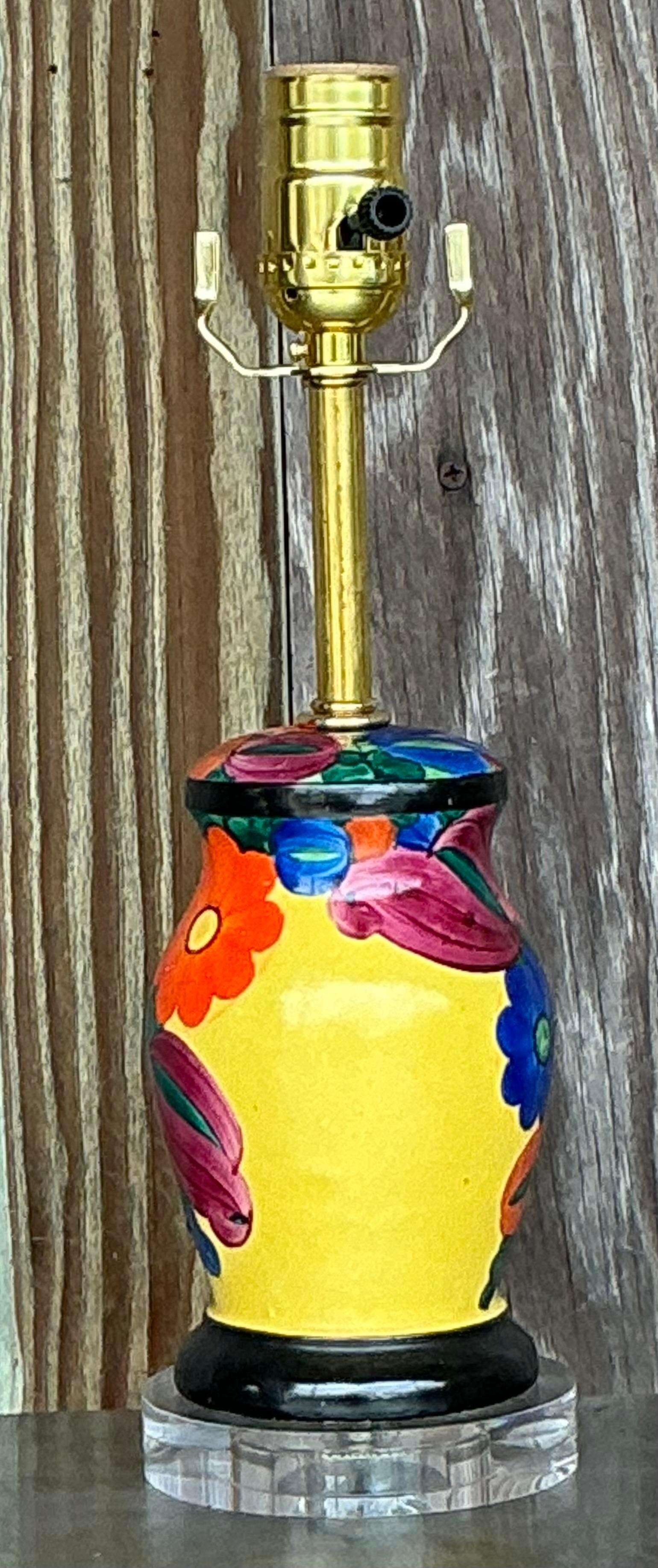 Lámpara de tocador vintage boho pintada a mano Checo en venta