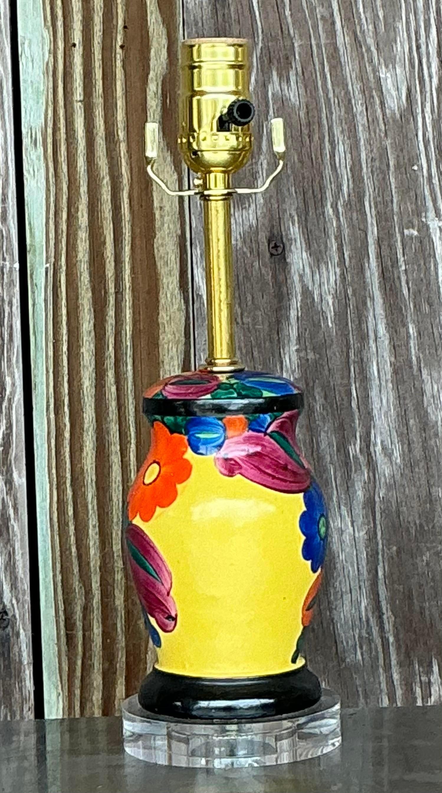 Lámpara de tocador vintage boho pintada a mano en Bueno estado para la venta en west palm beach, FL