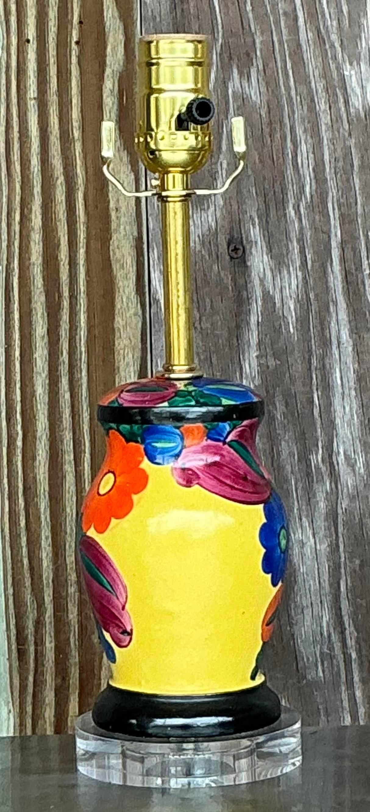 Lámpara de tocador vintage boho pintada a mano siglo XX en venta