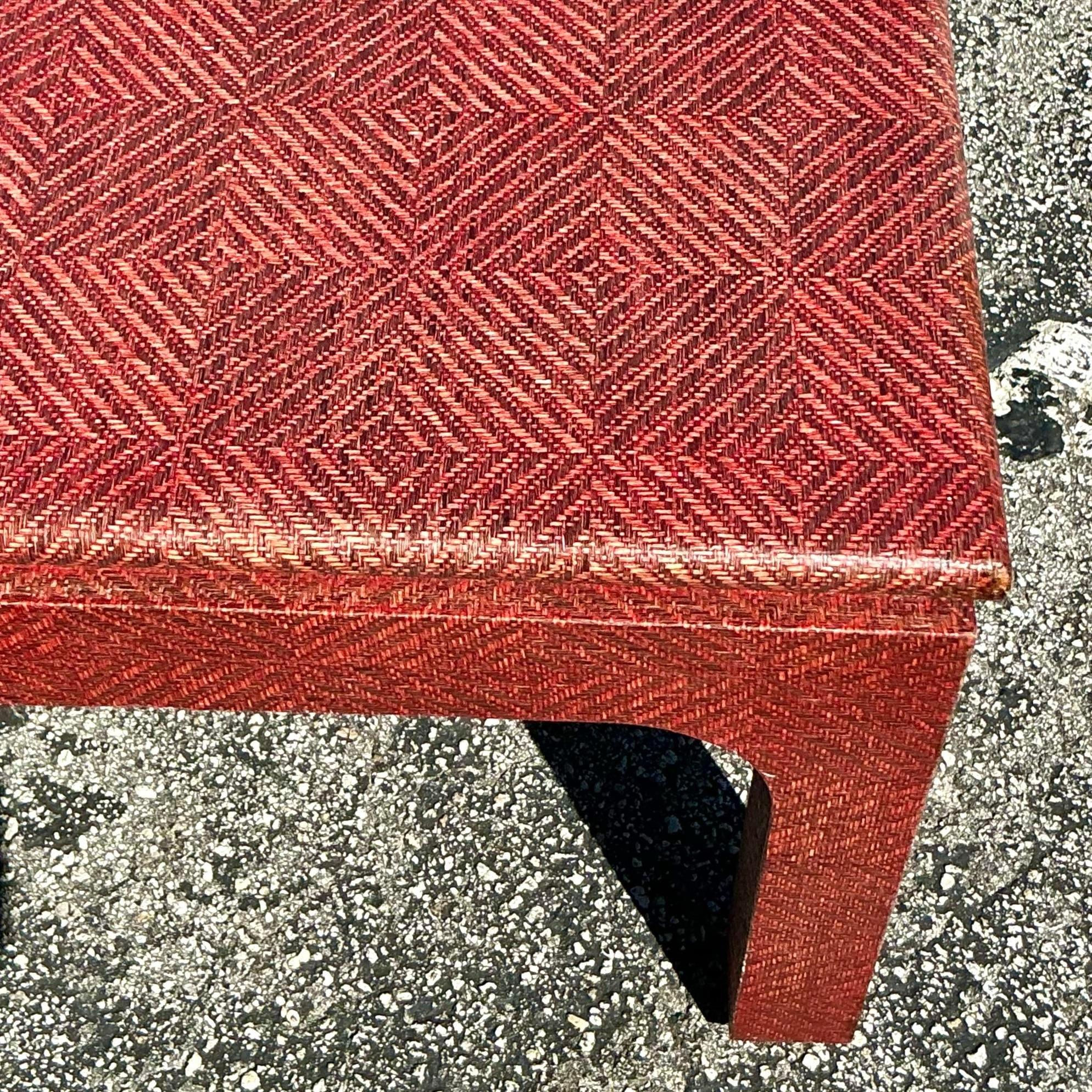 Boho Harrison Van Horn, Couchtisch mit Grastapete, Vintage im Angebot 2