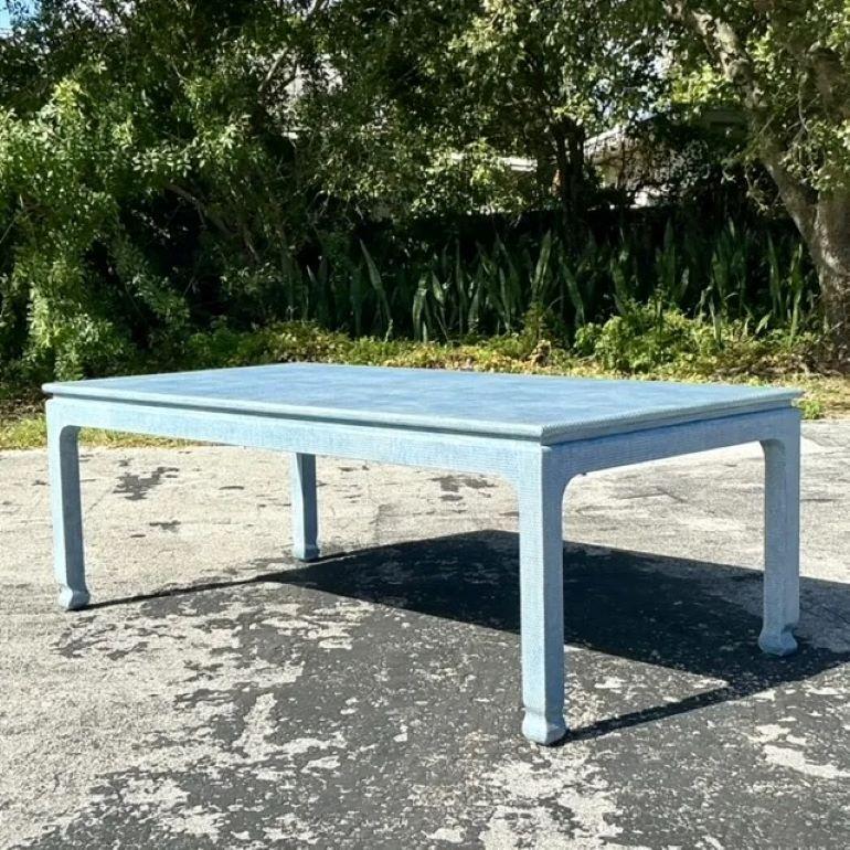 Seagrass Vintage Boho Harrison Van Horn Grasscloth Dining Table