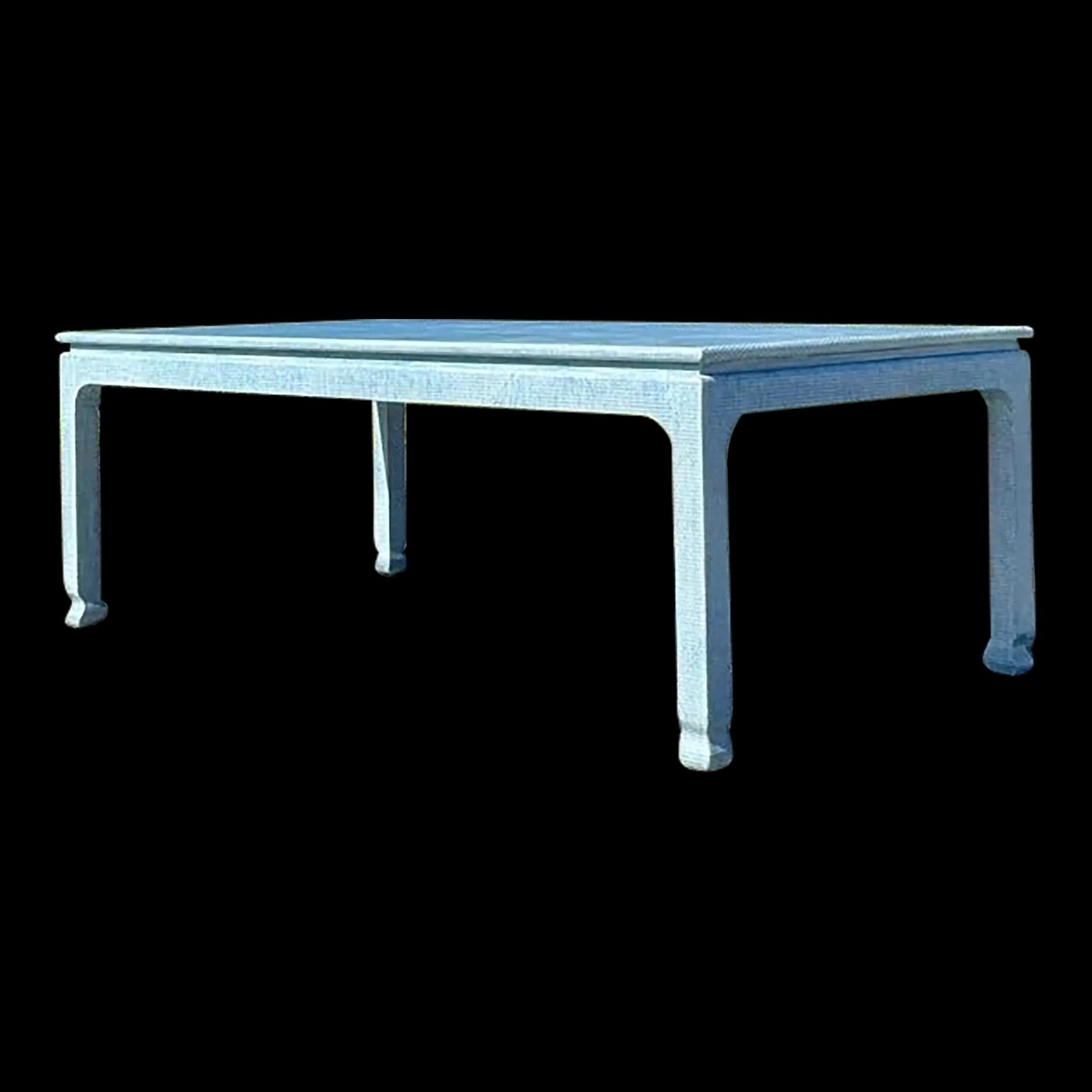 Vintage Boho Harrison Van Horn Grasscloth Dining Table 2