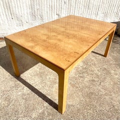 Vintage Boho Henredon Burl Wood Dining Table