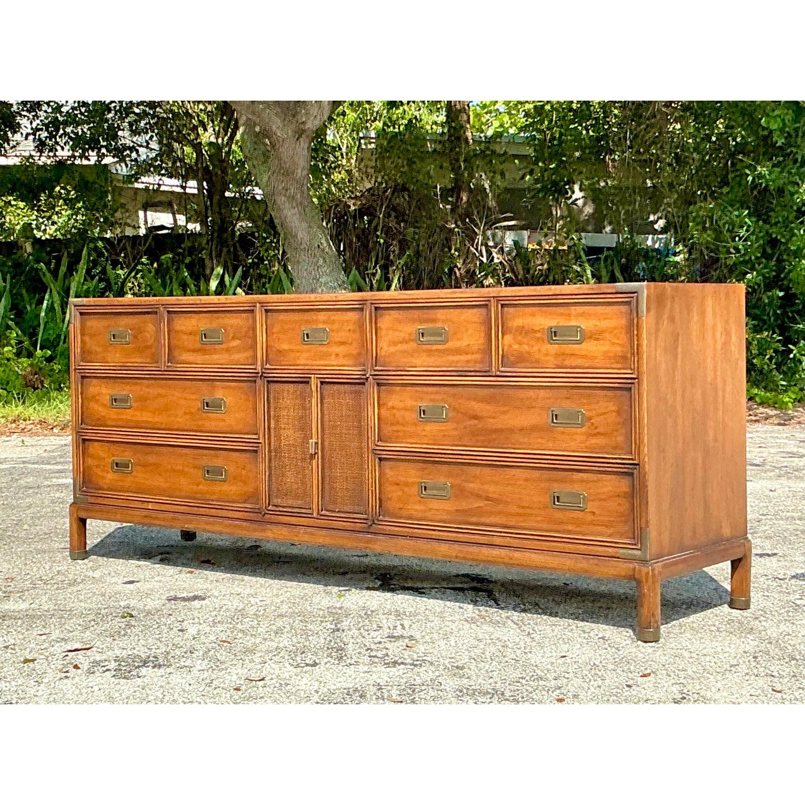 Comò Campaigner vintage in stile boho Henredon in vendita 3
