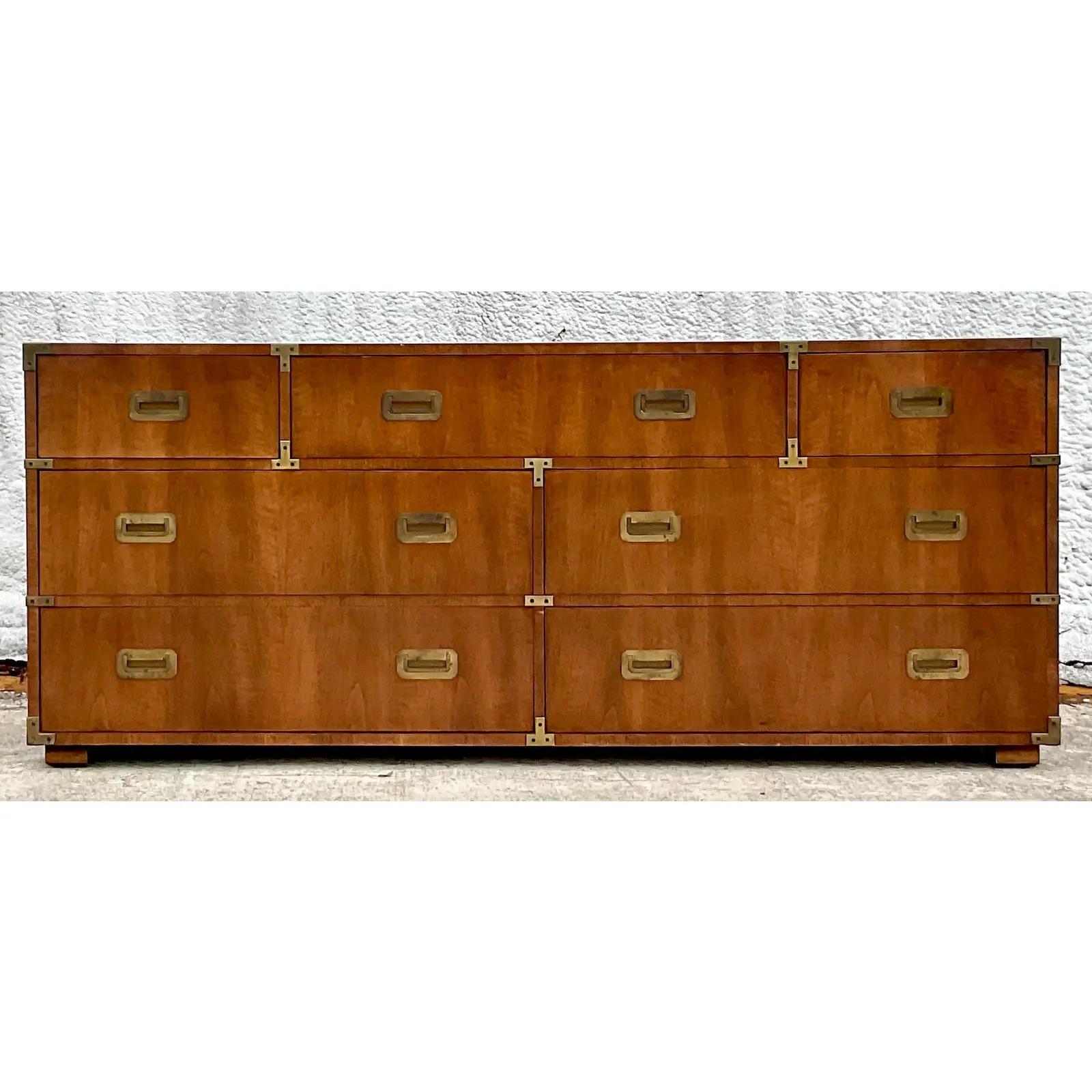 20th Century Vintage Boho Henredon Campaign Dresser