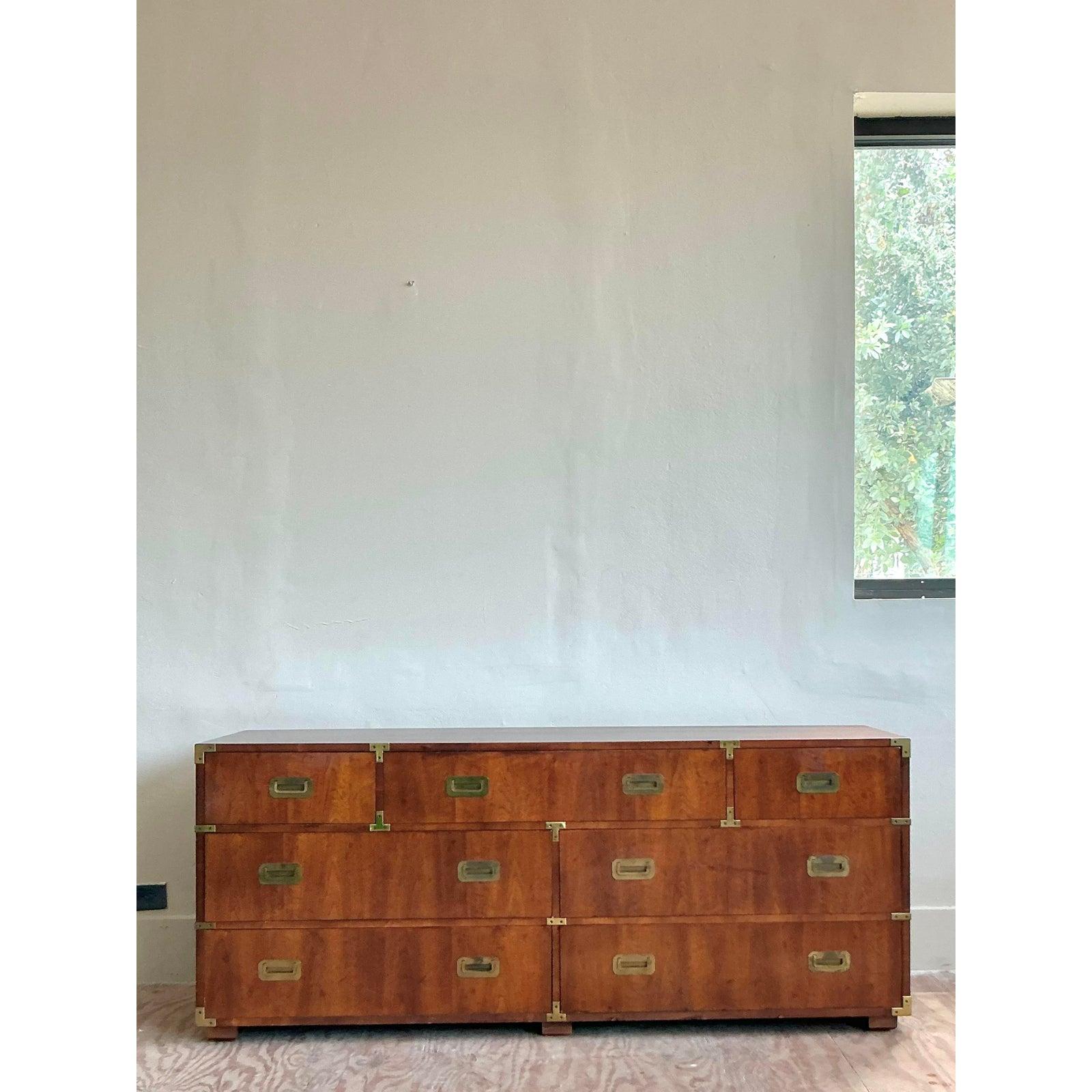 Comò Campaigner vintage in stile boho Henredon in vendita 2