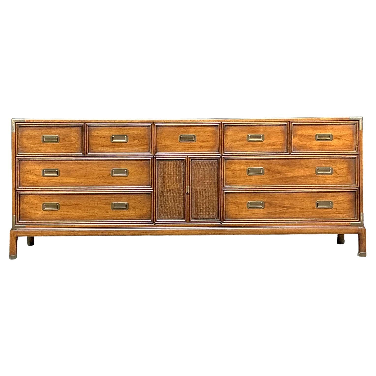 Vintage Boho Henredon Campaign Dresser