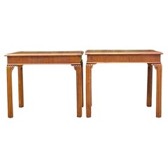 Vintage Boho Henredon geriffelte Beistelltische - ein Paar