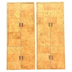 Vintage Boho Henredon Scene Two Armoire - a Pair