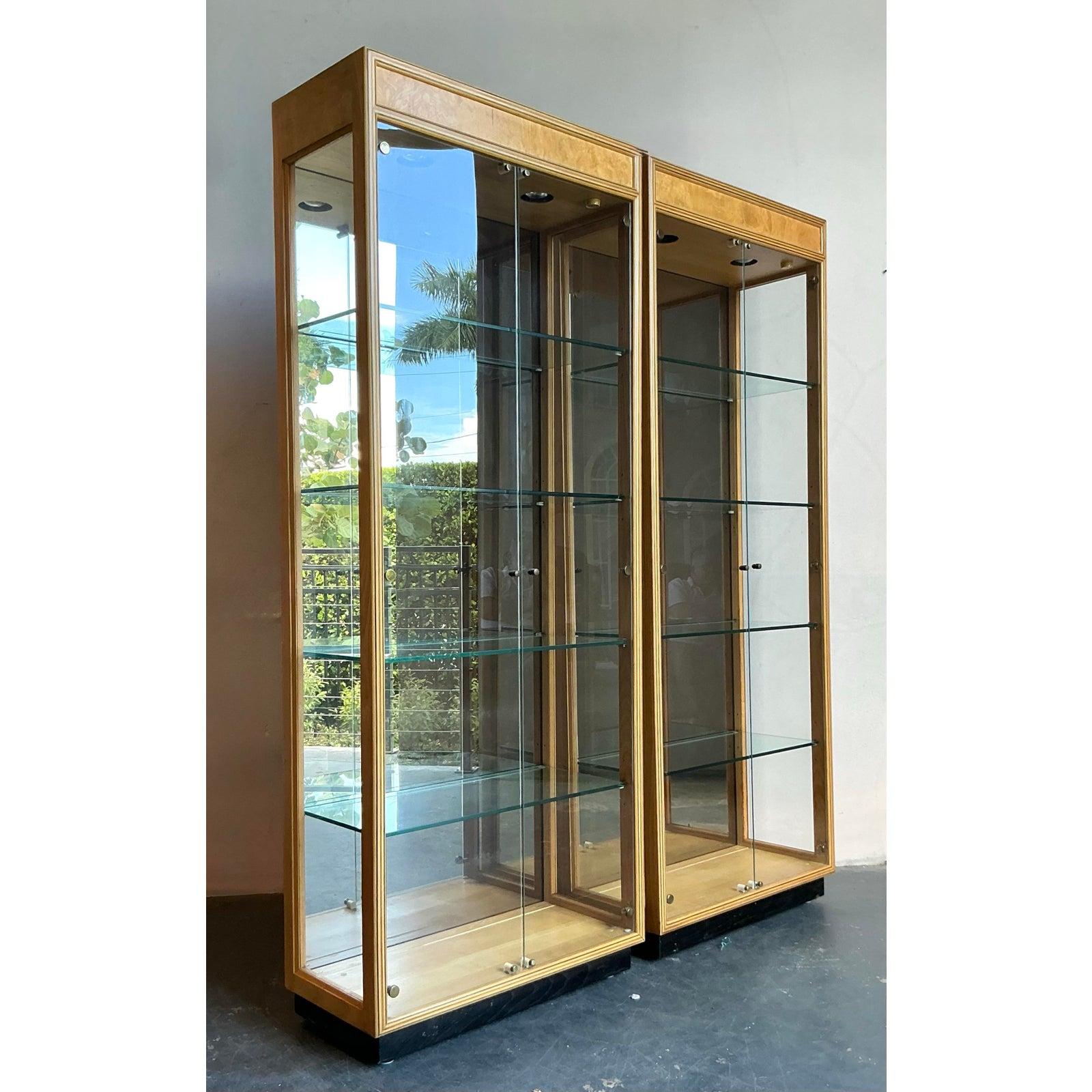 Vintage Boho Henredon Szene zwei Wurzelholz Etagere - ein Paar (amerikanisch) im Angebot