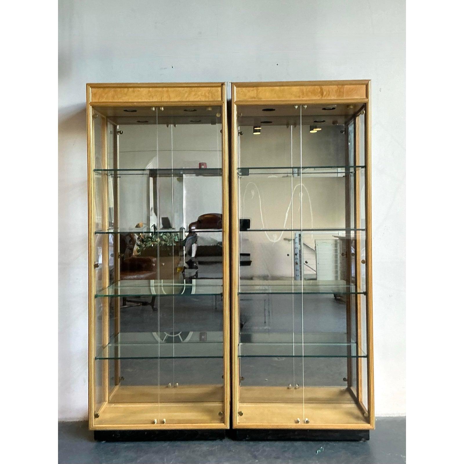 Vintage Boho Henredon Szene zwei Wurzelholz Etagere - ein Paar (20. Jahrhundert) im Angebot