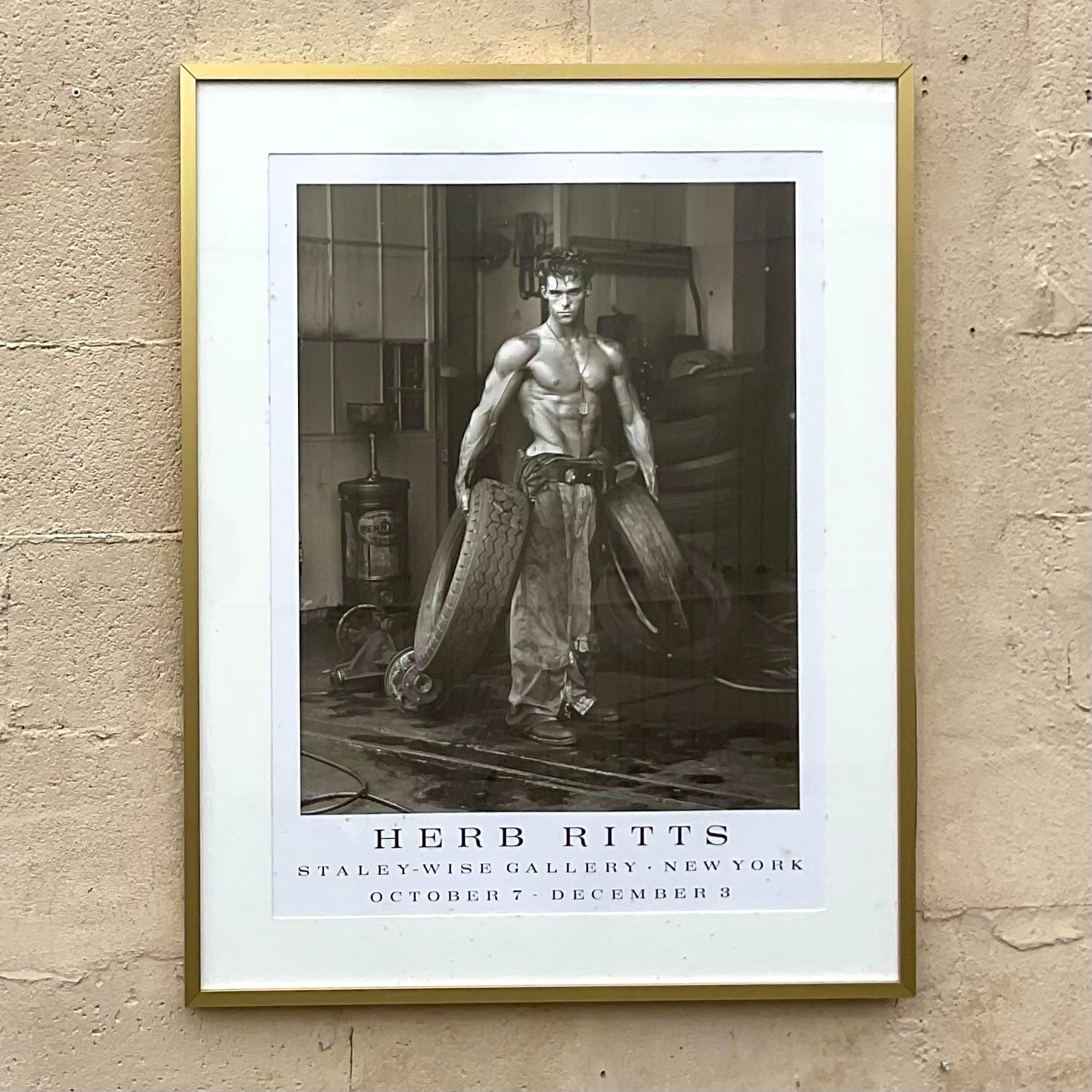 Vintage Boho Herb Ritts Poster for Staley Wise Gallery NYC In Good Condition For Sale In west palm beach, FL