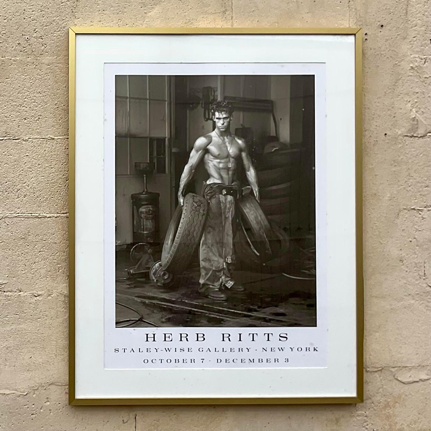 20ième siècle Affiche vintage Boho Herb Ritts pour la Staley Wise Gallery NYC en vente