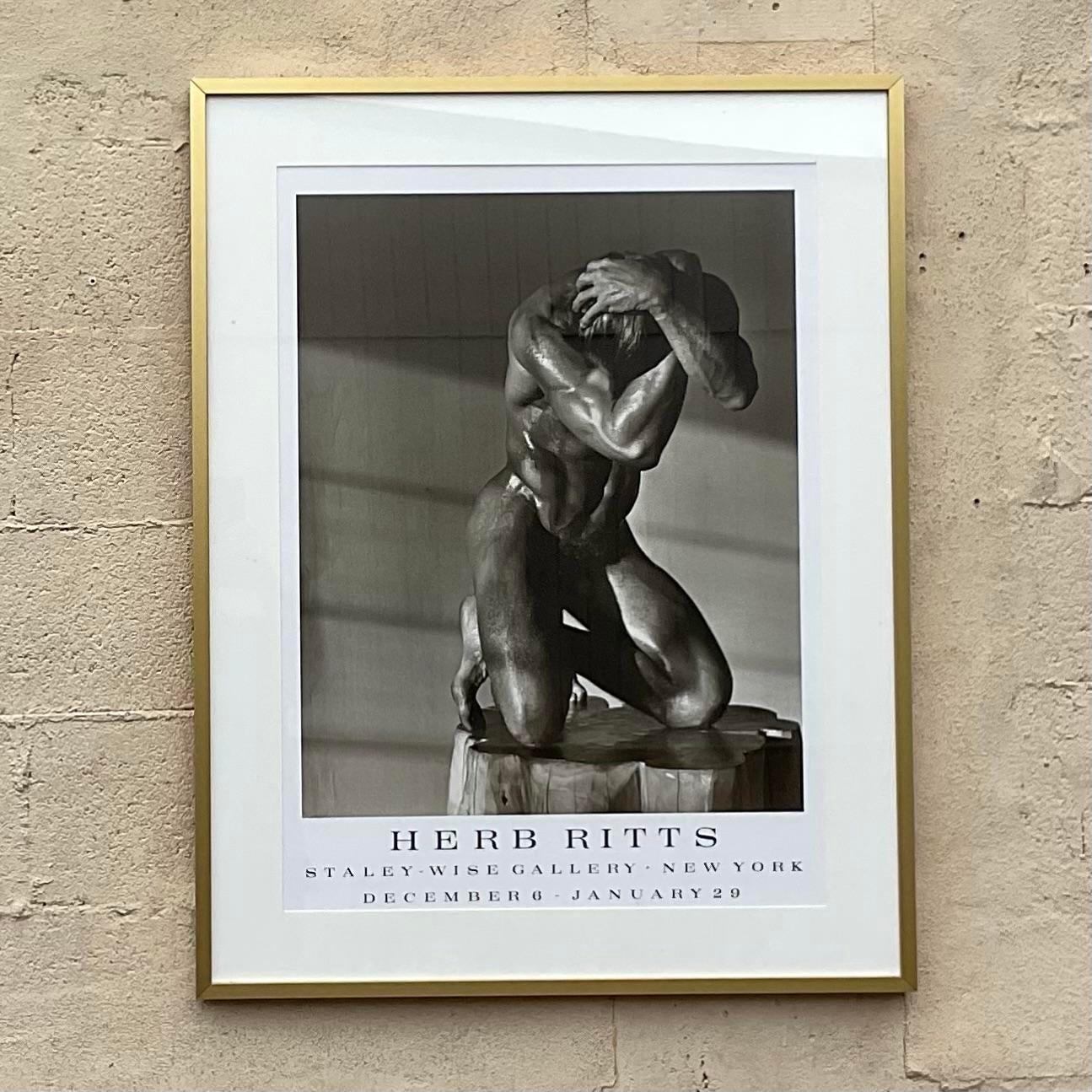 North American Vintage Boho Herb Ritts Staley Wise Gallery Show Poster For Sale