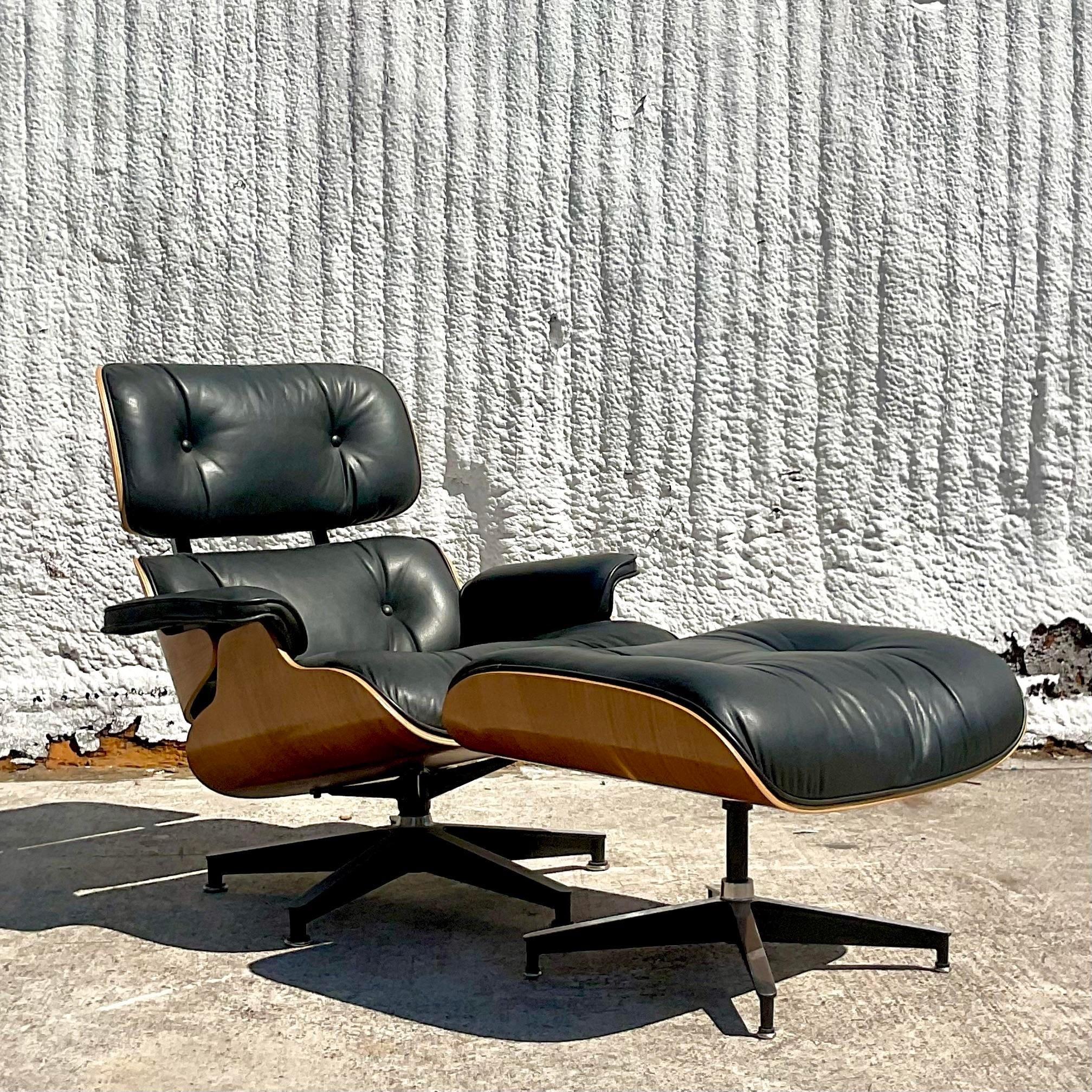 Vintage Boho Herman Miller Eames Chair and Ottoman 4