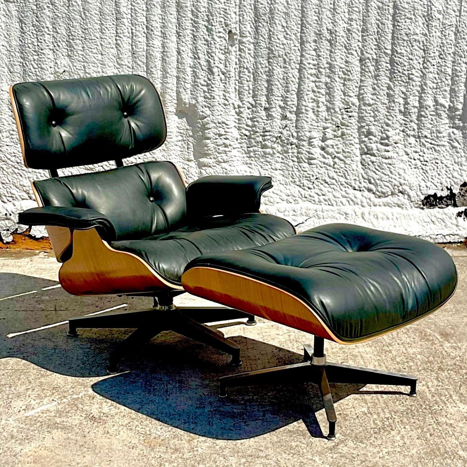 Vintage Boho Herman Miller Eames Chair and Ottoman 6