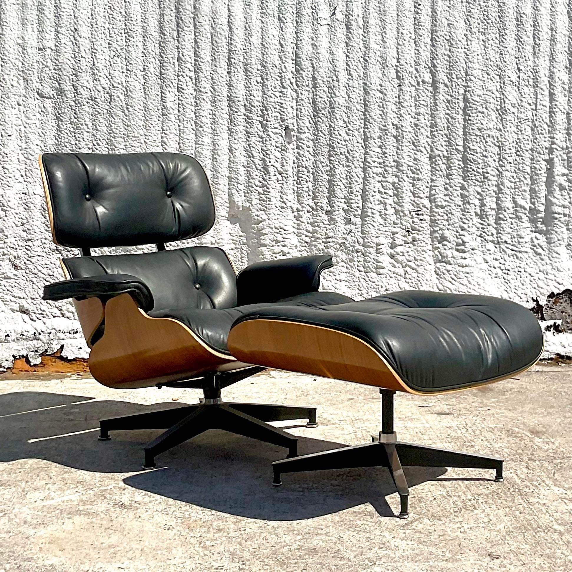 Vintage Boho Herman Miller Eames Chair and Ottoman 1