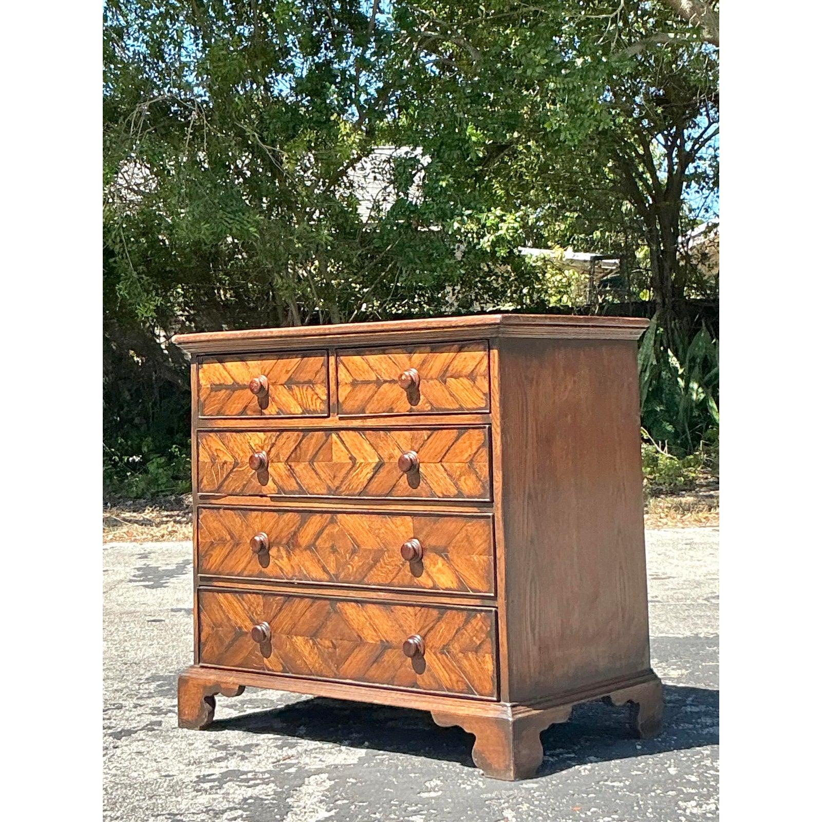 Rustico Cassettiera a spina di pesce Vintage By in vendita
