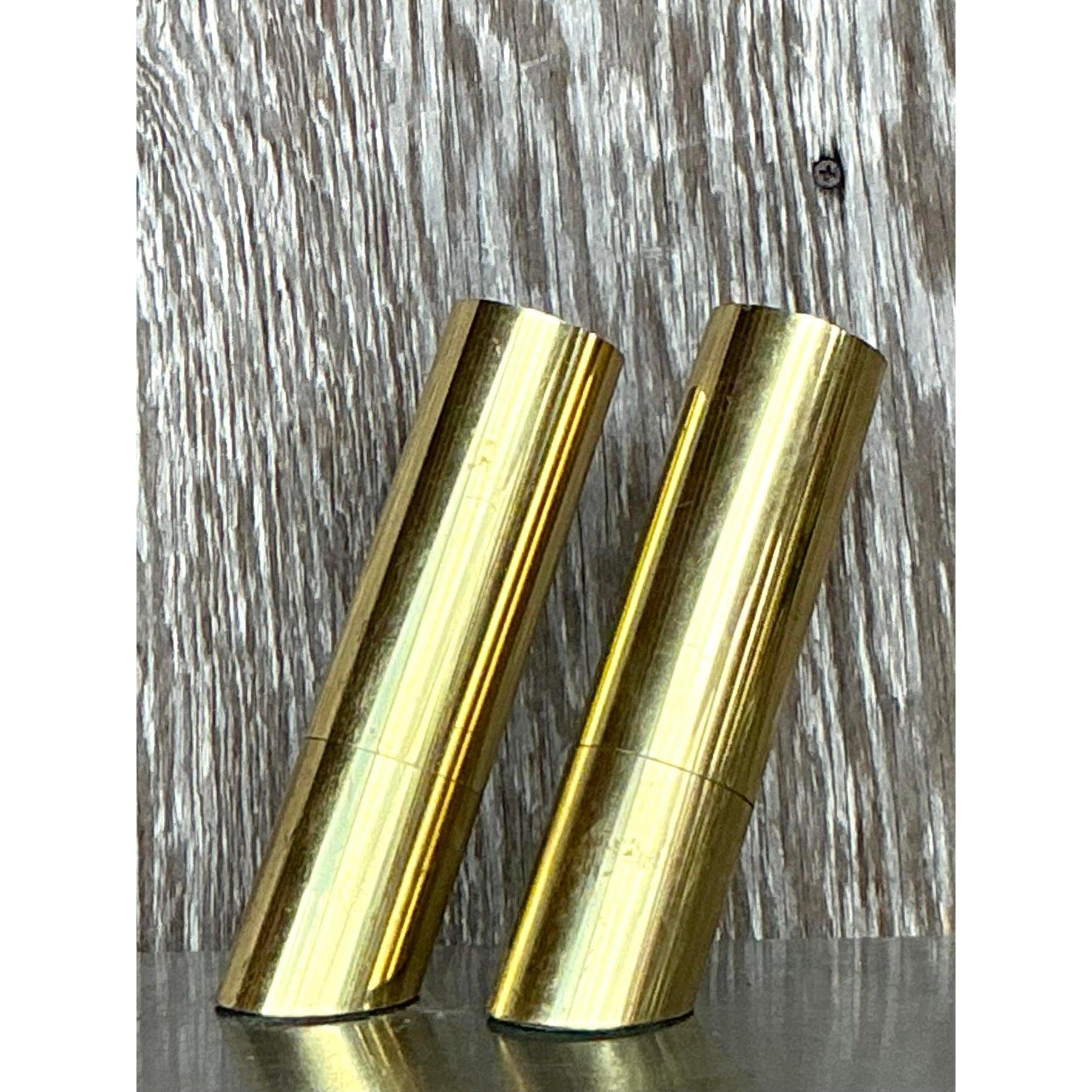 Vintage Boho Heyco Brass Spotlight Lamps - a Pair In Good Condition In west palm beach, FL