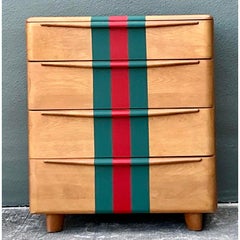Vintage Boho Heywood Wakefield Racing Stripe Chest of Drawers