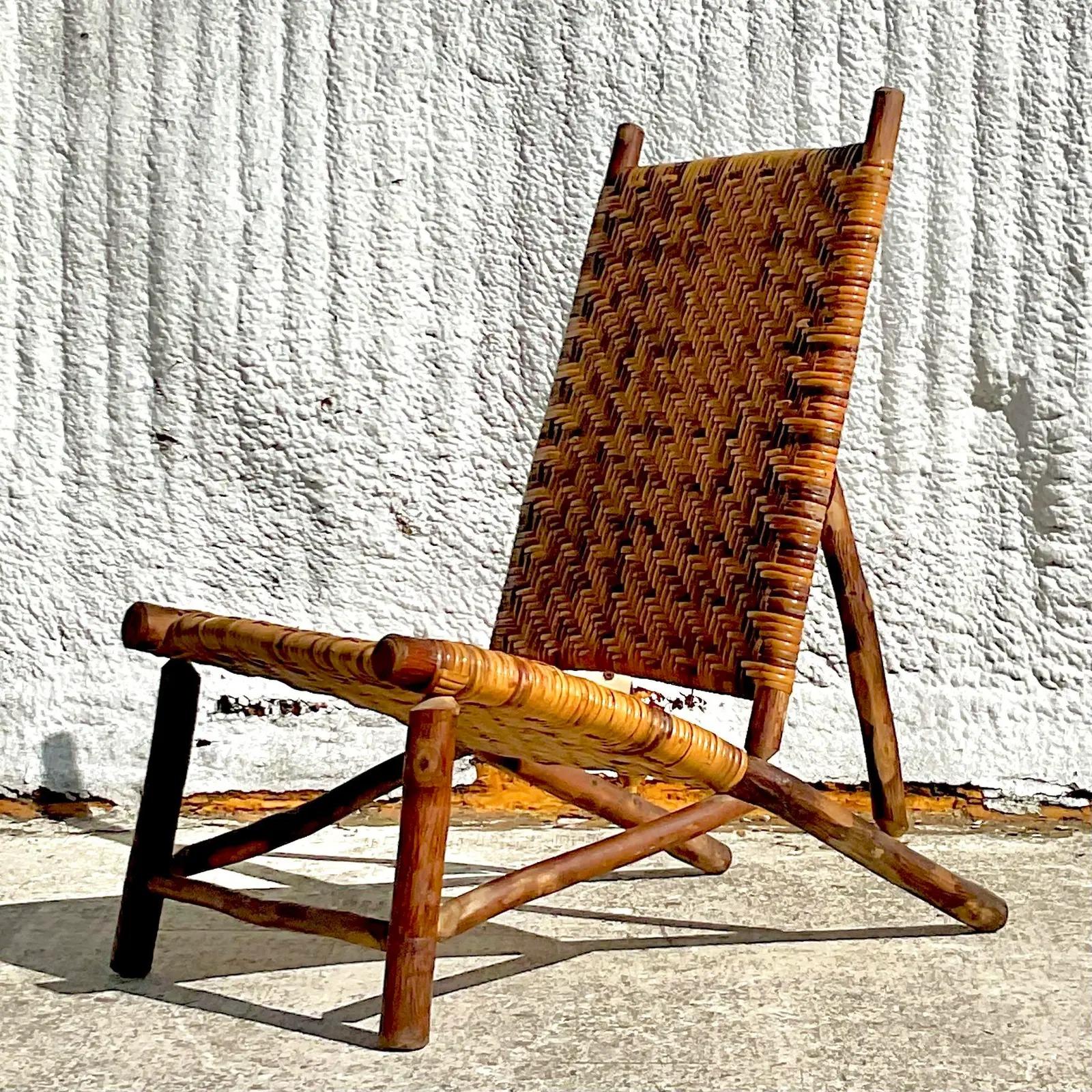 vintage boho rattan chair