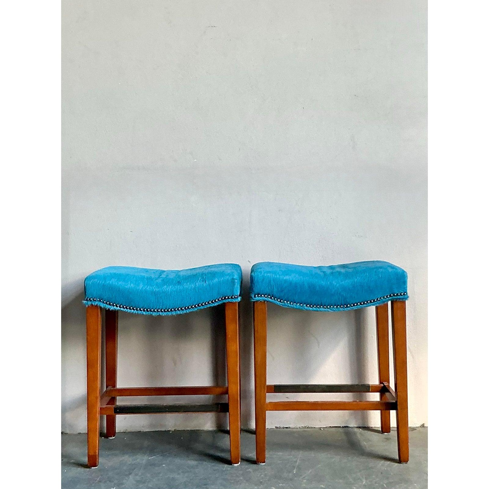 Americano Sgabelli da banco in pelle di pony 