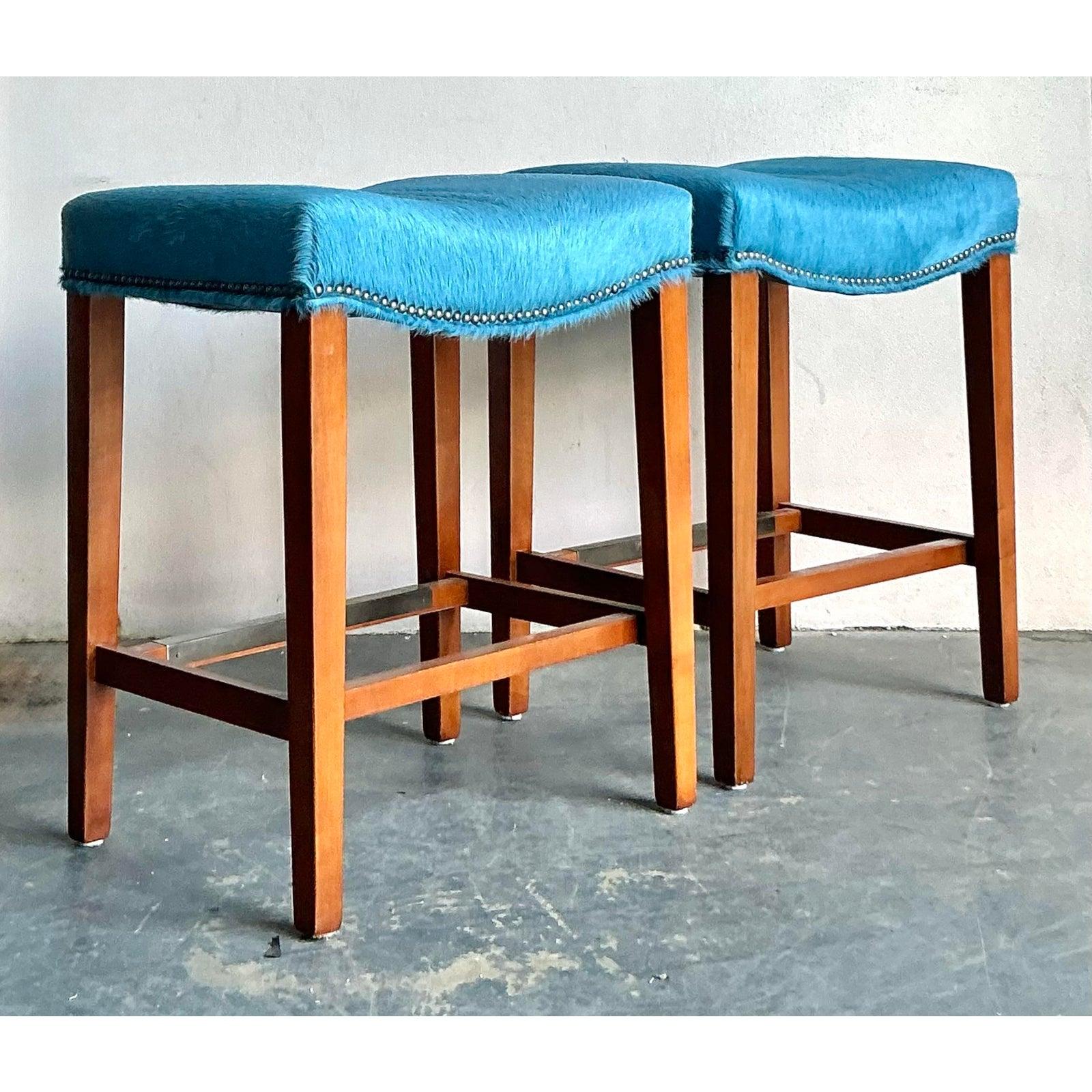 Pellame Sgabelli da banco in pelle di pony 