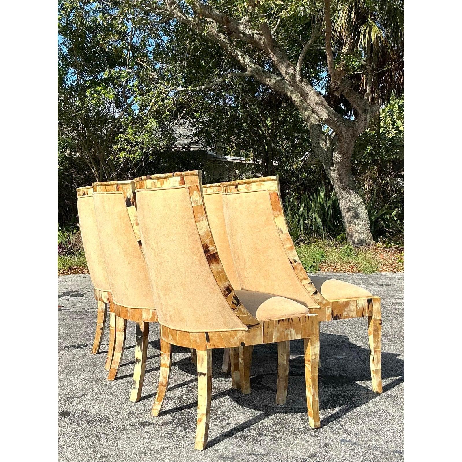 Filippino Sedie da pranzo Boho Horn vintage - Set di 5 in vendita