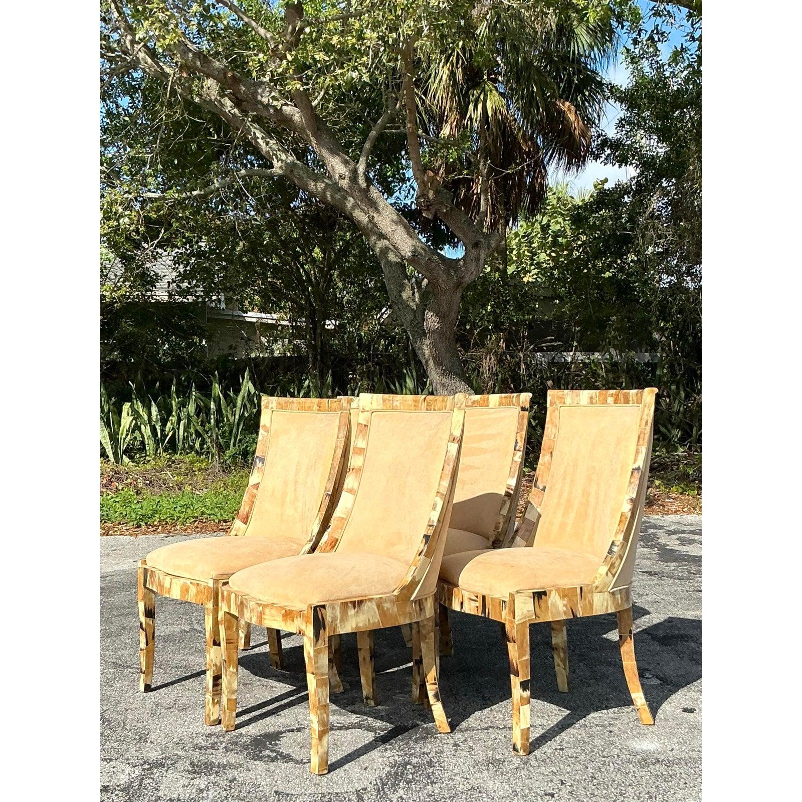 Sedie da pranzo Boho Horn vintage - Set di 5 In condizioni buone in vendita a west palm beach, FL