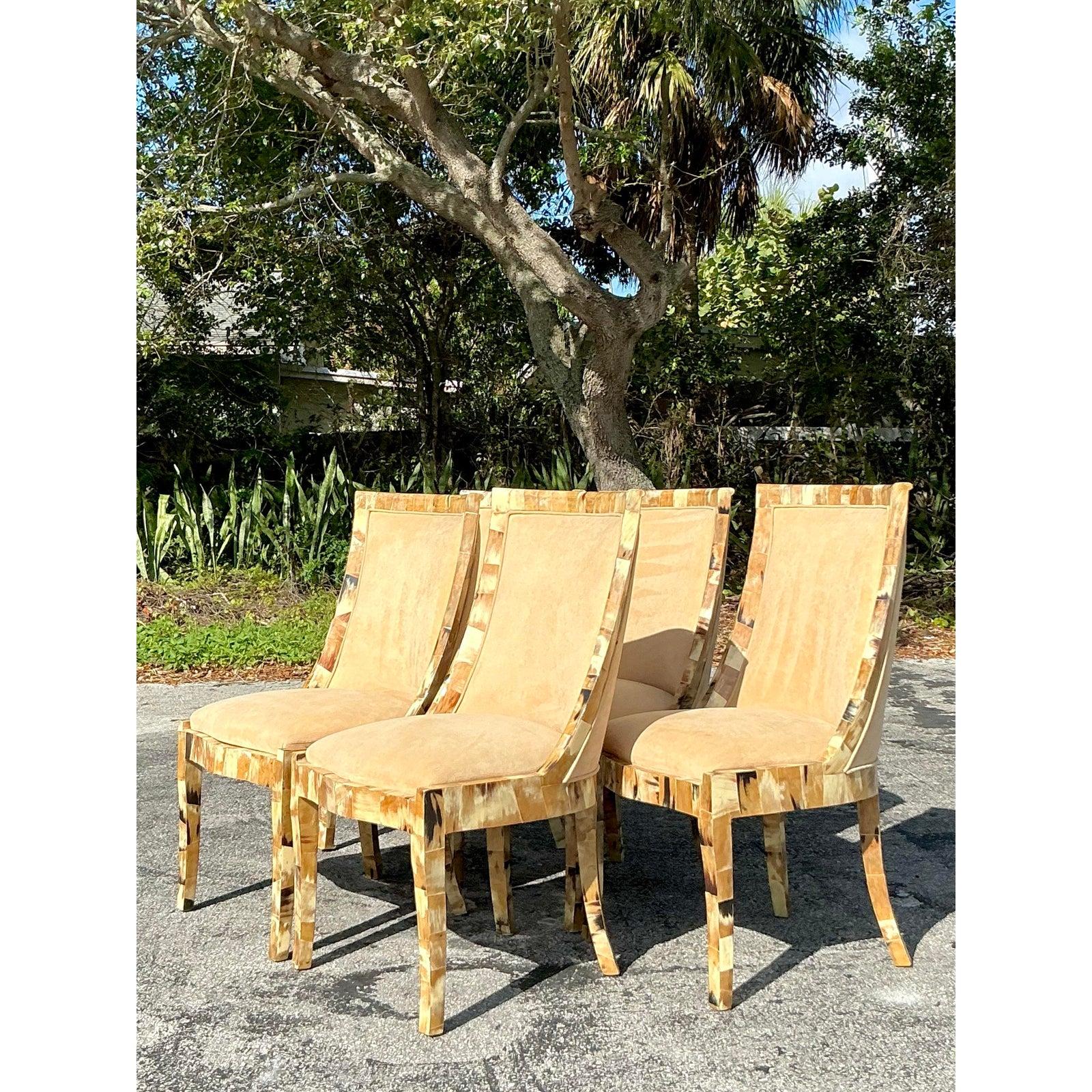Corno Sedie da pranzo Boho Horn vintage - Set di 5 in vendita