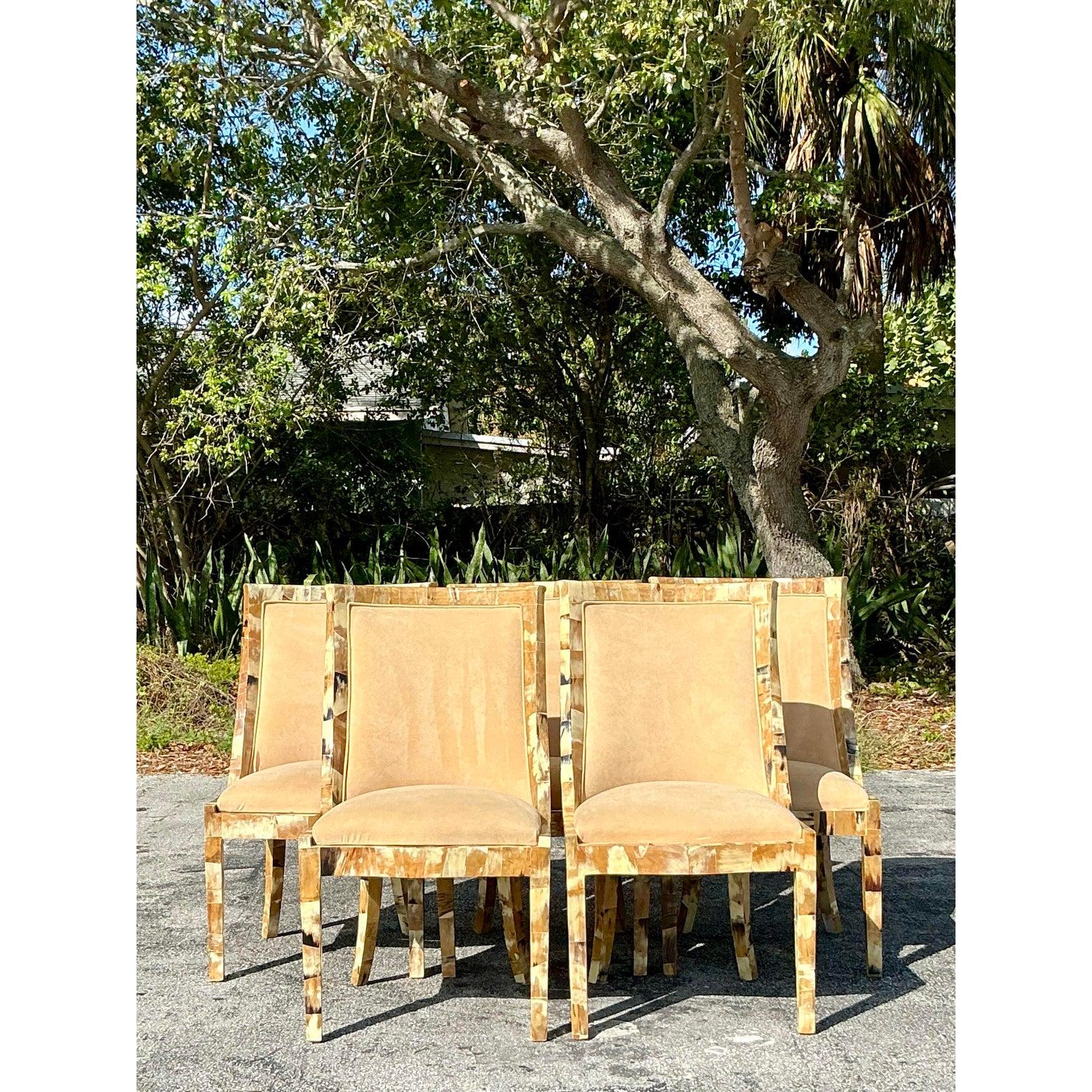 Sedie da pranzo Boho Horn vintage - Set di 5 in vendita 2