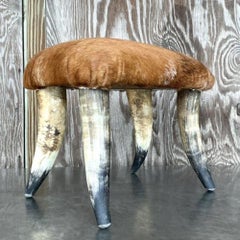 Tabouret bas vintage Boho Horn